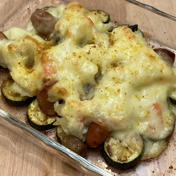 ズッキーニとコンビニポテサラのチーズ焼き レシピ 作り方 By Sakurasaku桜 楽天レシピ